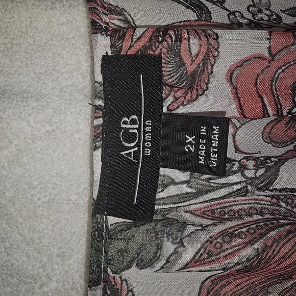 2x AGB Pink and Purple Floral Long Sleeve Blouse Pullover Top Shirt - Picture 7 of 9